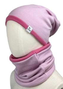 Zestaw komin czapka dwuwarstwowa 100% wełna wool merino