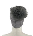 Czapka 100% wełna merino pompon prążek wool