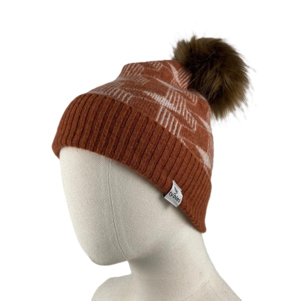 Czapka z pomponem dziecięca z 100% lambs wool wełna 1-2 wełniana