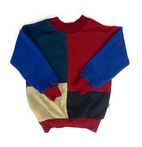 Naturalna bluza patchwork wełniana 104 cm wełna merino  wool 100%