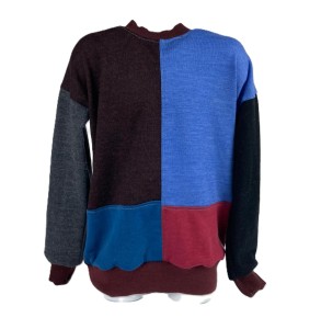 Naturalna bluza patchwork wełniana 128 cm wełna merino wool 100%