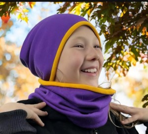 Zestaw komin czapka dwuwarstwowa 100% wełna wool merino