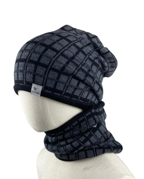 Czapka komin zestaw wełniany 100% wełna merino