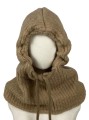 Kaptur czapka baclava 95 % wełna wool wełniany dzianina ciepła gruba