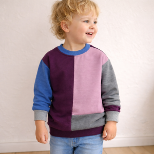 Naturalna bluza patchwork wełniana 116 cm wełna merino wool 100% unikat