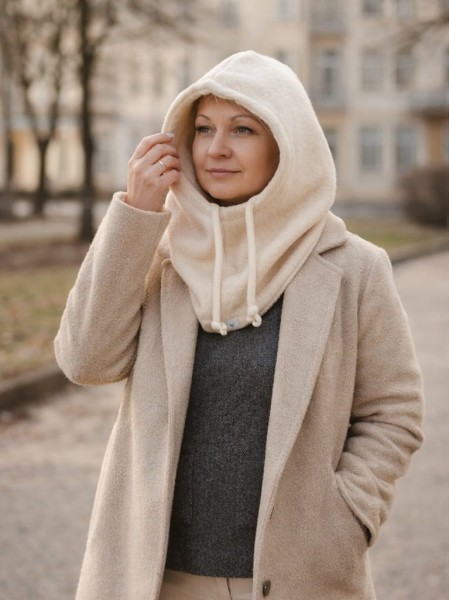 Kaptur czapka baclava 100% wełna parzona wool wełniany