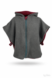 Ponczo z kapturem wełniane 1-3 lata  samochodowe 100% wełna lambs wool