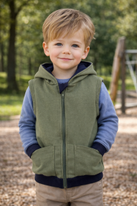 Bezrękawnik kamizelka zero waste wełniana 98 cm wełna wool 100% merino