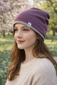 Czapka kaszmir wełniana 100% wełna  wool merino one size eko uprecycling