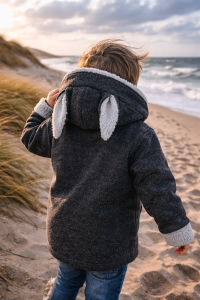 Kurtka wełniana 116 cm 100% wełna  parzona kaptur