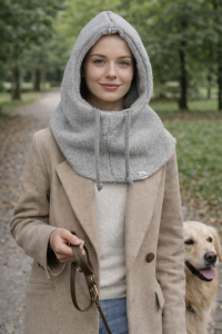 Kaptur czapka baclava 100% wełna parzona wool wełniany