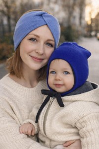 Czapka wiązana 62/68 cm wełna merynos merino 100% ciepła