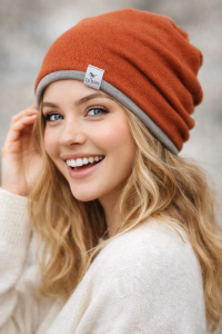 Czapka kaszmir wełniana 100% wełna  wool merino one size eko uprecycling