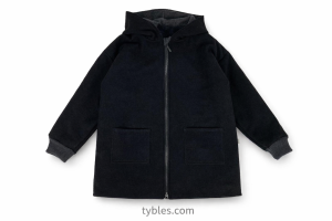 Kurtka ciepła merino 100% wełna 134 cm kaptur dwuwarstwowa