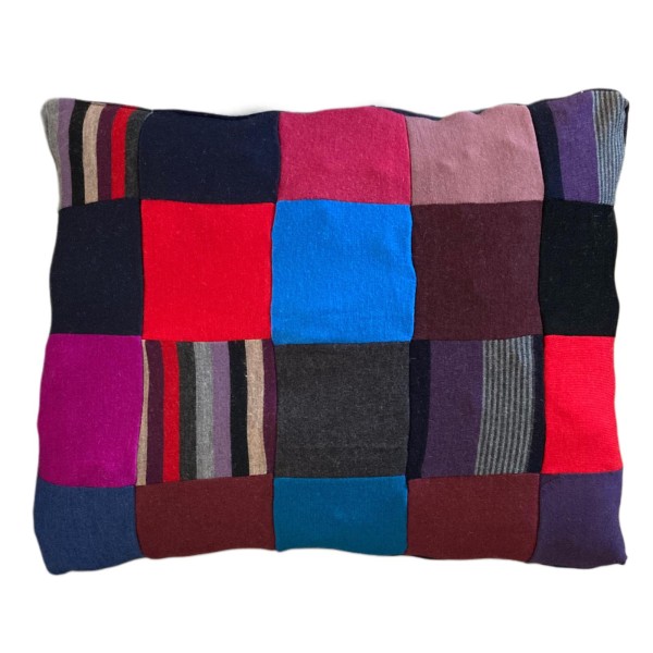 Zero waste poduszka wełna 100% patchwork uprecycling