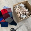 Zero waste poduszka wełna 100% patchwork uprecycling