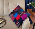 Zero waste poduszka wełna 100% patchwork uprecycling
