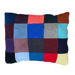 Zero waste poduszka wełna 100% patchwork uprecycling