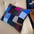Zero waste poduszka wełna 100% patchwork uprecycling