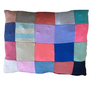 Zero waste poduszka wełna 100% patchwork uprecycling