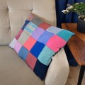 Zero waste poduszka wełna 100% patchwork uprecycling