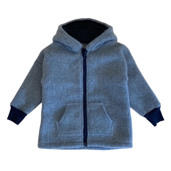 Kurtka 100% wełna parzona 92 cm wool wełniana z kapturem