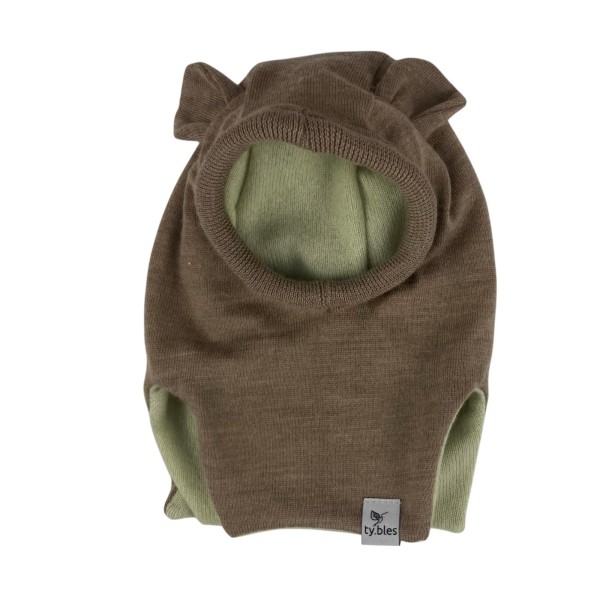 Czapka kominiarka 100% wełna lambs wool merino3 - 6  miesięcy
