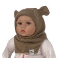 Czapka kominiarka 100% wełna lambs wool merino3 - 6  miesięcy