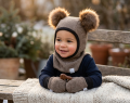 Czapka kominiarka 100% wełna ciepła merino wool wełna  1 -2  lata